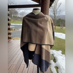 Ike Behar multi-colored wrap poncho OS